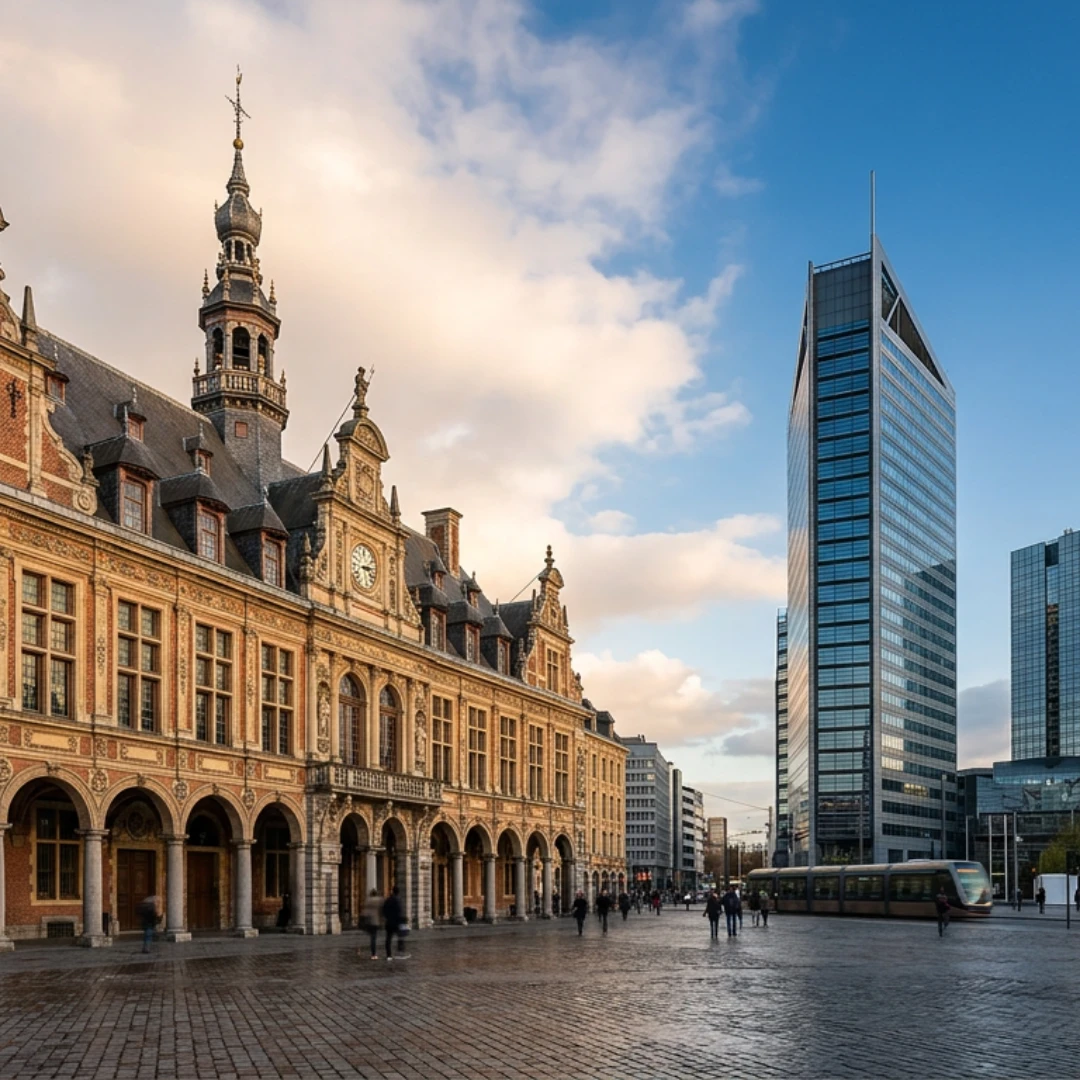 Vieille Bourse de Lille et tours d'Euralille