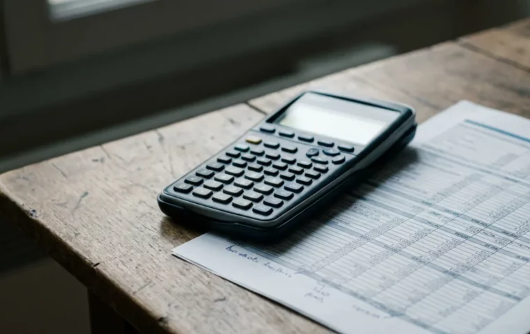 Calculatrice et tableau financier annoté, calcul de la valeur d’une entreprise par trois méthodes