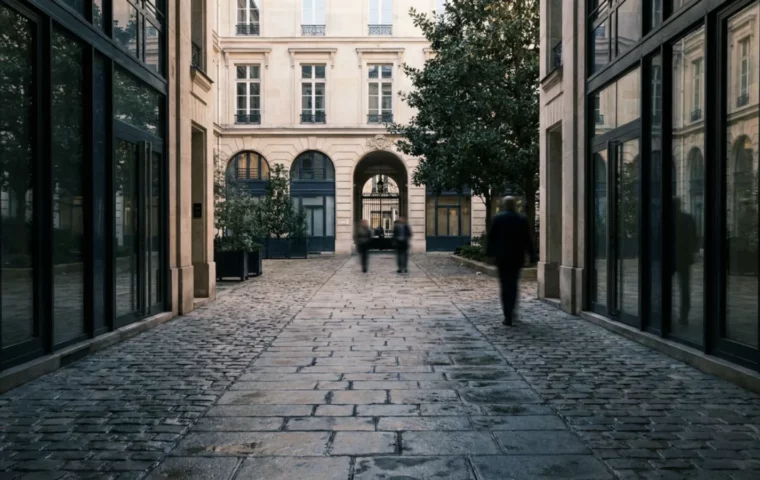 Cour intérieure d’un immeuble de bureaux, définition et étapes d’une cession d’entreprise