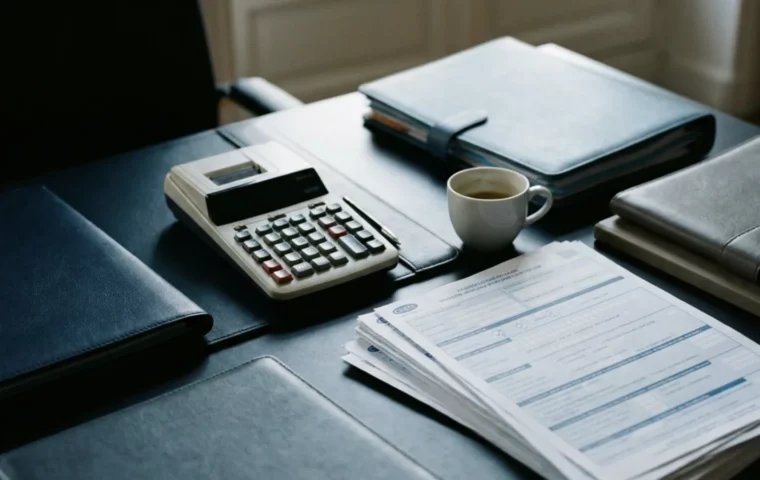 Liasses fiscales et calculatrice sur un bureau, impôt sur la plus-value de cession d’entreprise