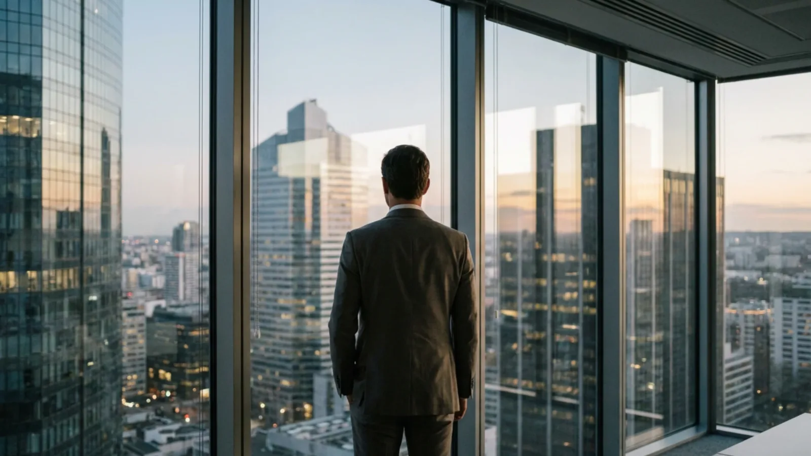 Dirigeant préparant une cession d’entreprise depuis son bureau
